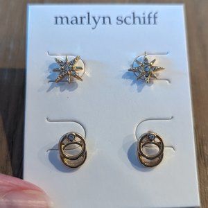 Marlyn Schiff Gold Stud Earring Set